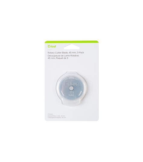 Cricut Rotary Cutter (45mm); 45 mm premium carbon alloy steel rotary blade delivers crisp, controlled cuts on a wide variety of materials; Sliding quick-release blade cover for safety when not in use; Symmetrical handle for right- or left-handed users